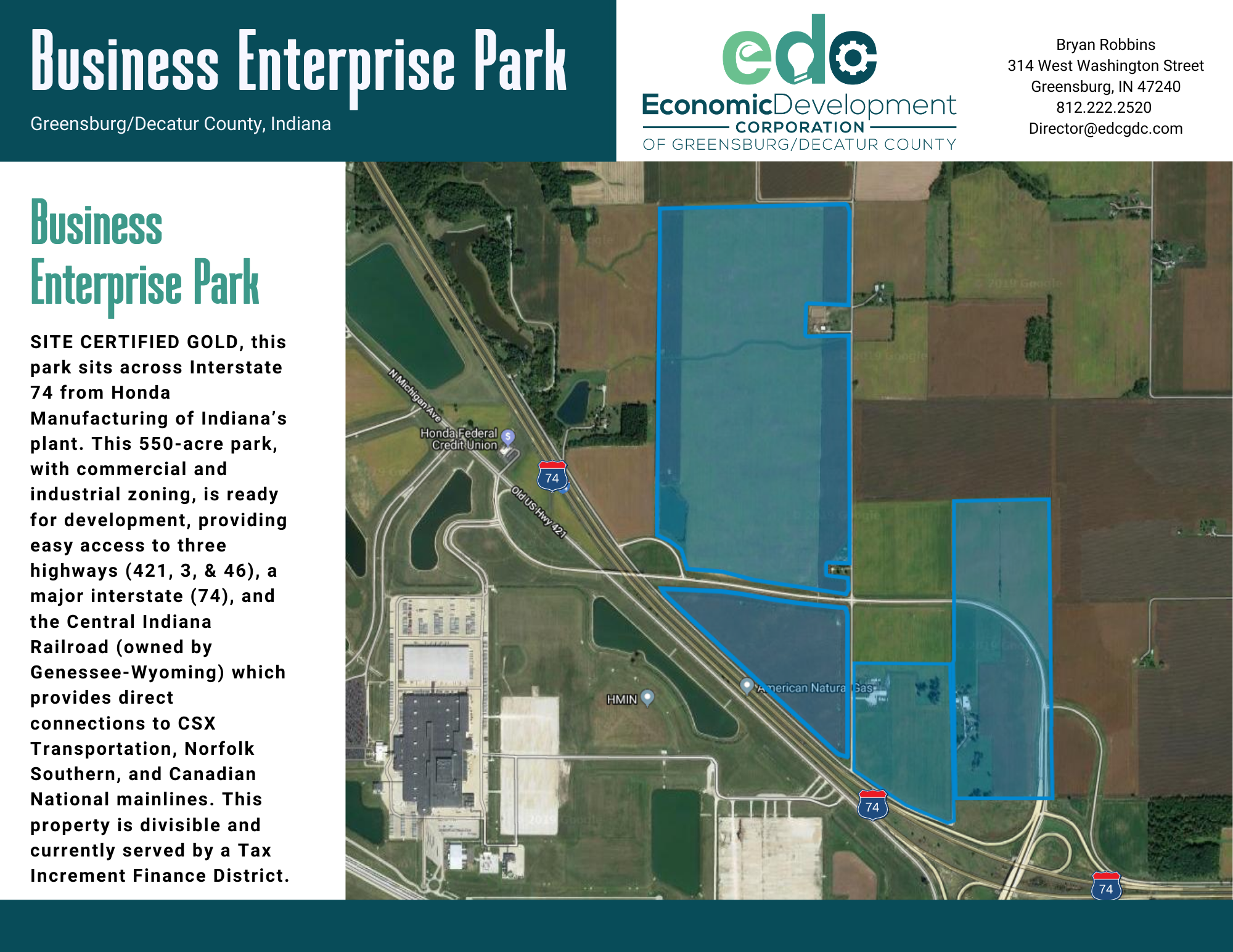 Decatur County Indiana Gis Map I-74 Business Corridor Prospector: Economic Development Available Sites,  Buildings, Demographics, Businesses And Gis Mapping